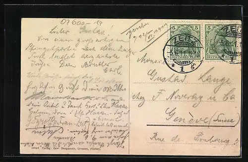 AK Crossen a. Elster, Gasthaus Tauchlitzer Felsenkeller