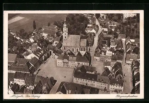 AK Mügeln bei Leipzig, Ortsansicht vom Flugzeug aus