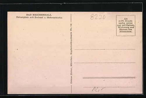 AK Bad Reichenhall, Kaiserplatz mit Zwiesel und Hohenstaufen