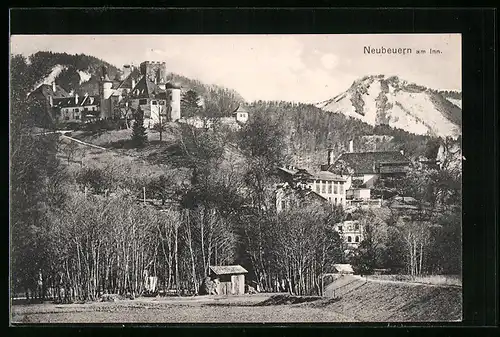AK Neubeuern /Inn, Ortsansicht mit Burg