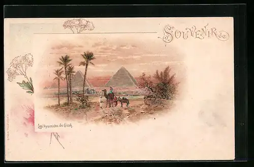 Lithographie Gizeh, Les Pyramides