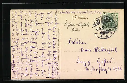 AK Aschersleben, Herrenbreite mit Johannis-Promenade und Kirche