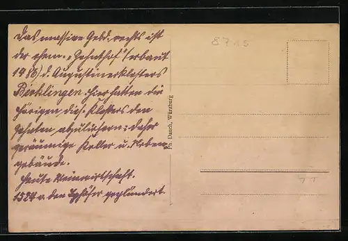 AK Iphofen, Bahnhofstrasse mit Gathaus Zehntkeller