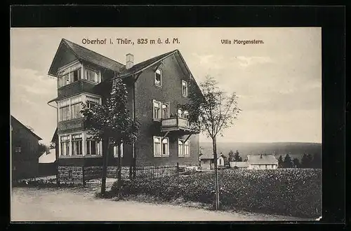 AK Oberhof /Th., Villa Morgenstern mit näherer Umgebung, Strassenansicht