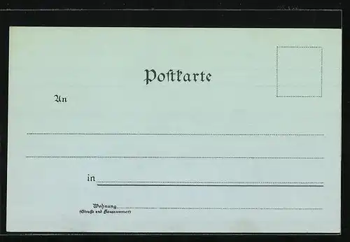 Mondschein-Lithographie Halle a. S., Stadt-Theater, Marktkirche und Roter Turm, Universität