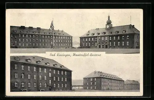AK Bad Kissingen, Manteuffel-Kaserne in zwei Ansichten