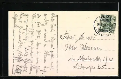 AK Hamm i. W., Lippepartie bei Rietz Garten