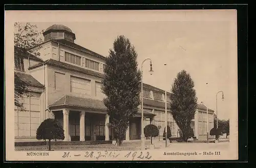 AK München, Ausstellungspark, Halle III