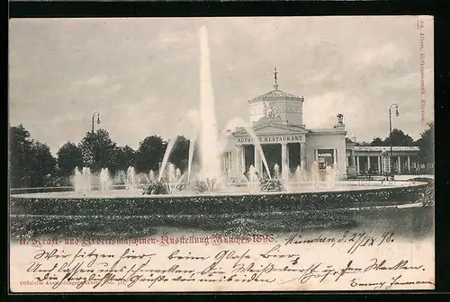 AK München, Kraft- und Arbeitsmaschinen-Ausstellung 1898, Restaurant