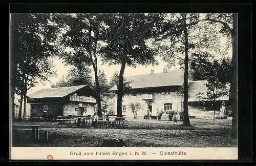AK Furth im Wald, Hohenbogen i. b. W.-Diensthütte