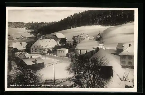 AK Bubenbach /bad. Schwarzwald, Ortsansicht unterm Schnee