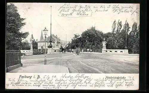 AK Freiburg i. B., Friedrichsbrücke