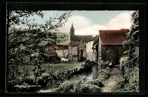 AK Gräfendorf /Ufr., Teilansicht mit Kirche