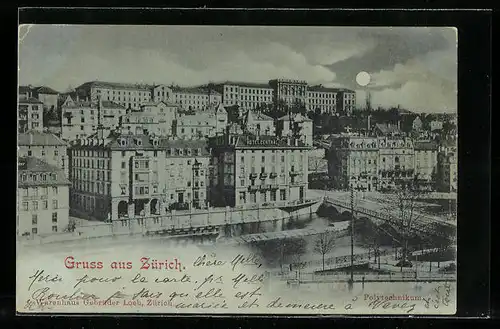 Mondschein-AK Zürich, Polytechnikum