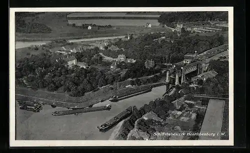 AK Henrichenburg i. W., das Schiffshebewerk aus der Luft gesehen