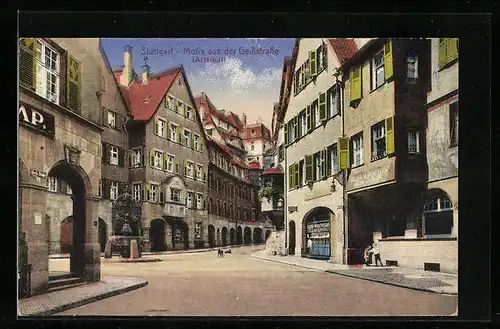 AK Stuttgart, Motiv aus der Geissstrasse (Altstadt)