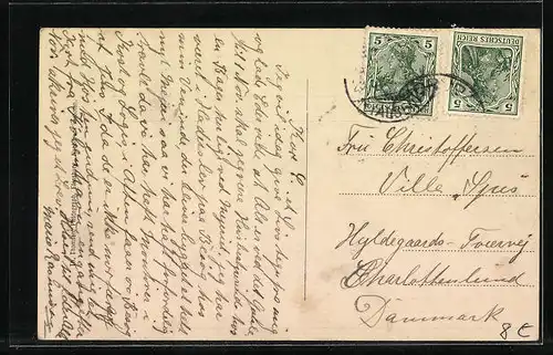 AK Flensburg, Burgplatz aus der Vogelschau