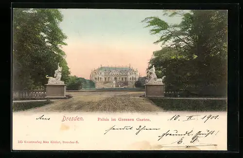 AK Dresden, Palais im Grossen Garten