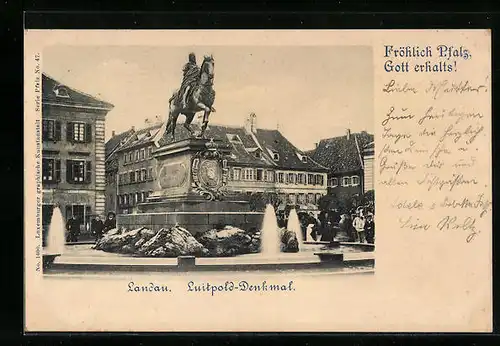 AK Landau /Pfalz, Luitpold-Denkmal