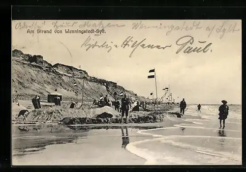 AK Wenningstedt a. Sylt, Partie am Strande