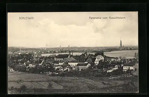 AK Schleswig, Panorama vom Aussichtsturm