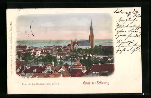 AK Schleswig, Dom von der Michaeliskirche gesehen