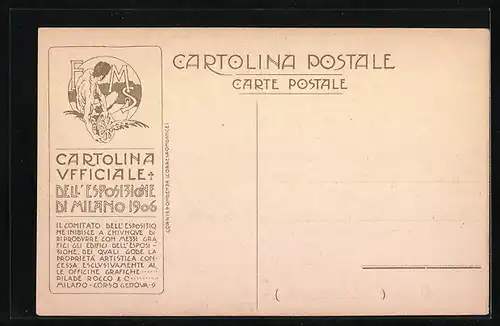 Künstler-AK Milano, Cartolina Ufficiale- Dell Esposizione 1906