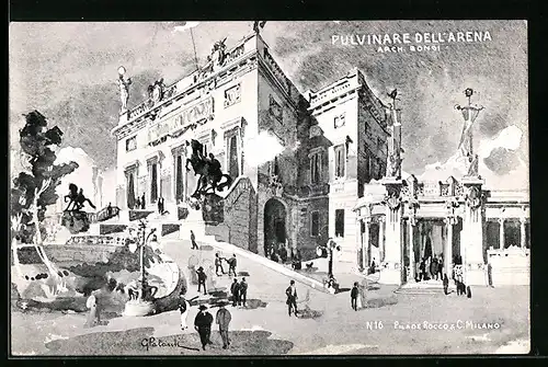 Künstler-AK Milano, Cartolina Ufficiale- Dell Esposizione 1906-Pulvinare Dell`Arena, Arch Bongi