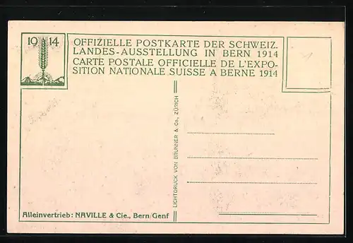 AK Bern, Landes-Ausstellung 1914, Milchwirtschaft