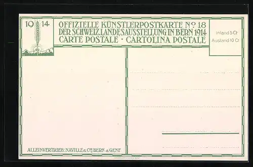 Künstler-AK Bern, Der Schweiz. Landes-Ausstellung 1914, Ortspartie