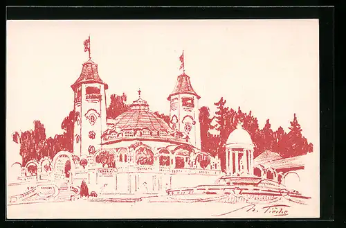 Künstler-AK Bern, Schweiz. Landes-Ausstellung 1914, Haupteingang