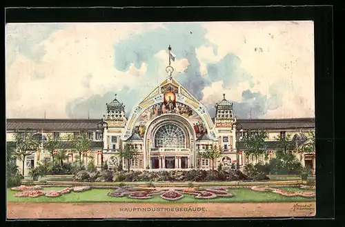 Künstler-AK Nürnberg, Bayer. Jubil.-Landes-Ausstellung 1906, Hauptindustriegebäude