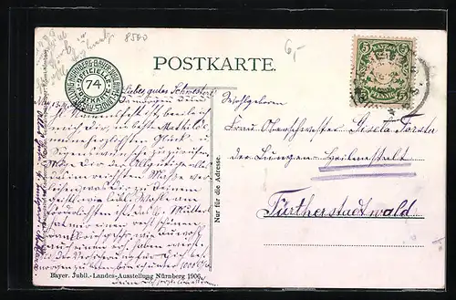 Künstler-AK Nürnberg, Bayer. Jubil.-Landes-Ausstellung 1906, Hauptindustriegebäude