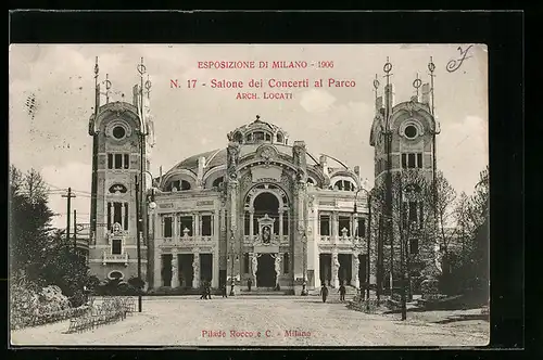 AK Milano, Esposizione di Milano 1906, Salone dei Concerti al Parco