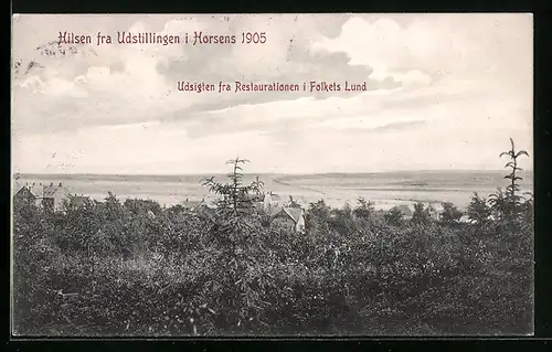 AK Horsens, Udstillingen 1905, Udsigten fra Restaurationen i Folkets Lund, Ausstellung