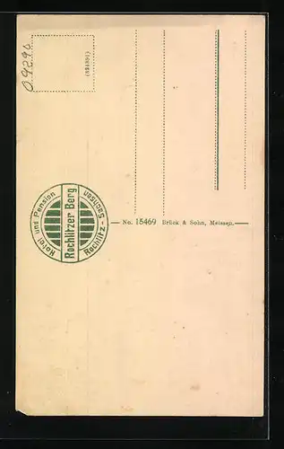 AK Rochlitz in Sachsen, Hotel und Pension Rochlitzer Berg, vor dem Friedrich-August-Turm