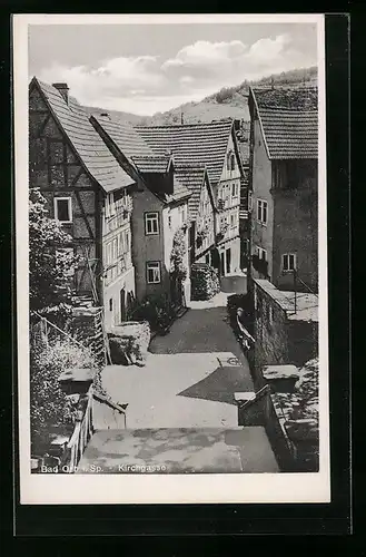 AK Bad Orb i. Sp., Kirchgasse von der Treppe aus