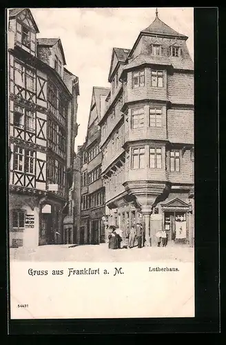 AK Alt-Frankfurt, Lutherhaus mit Nachbargebäuden