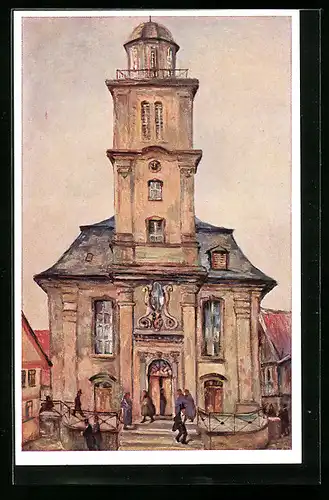 Künstler-AK Lauterbach /Hessen, Ev. Kirche