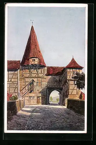 Künstler-AK Iphofen, Rödelseer Tor