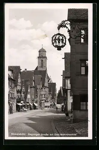 AK Dinkelsbühl, Segringer Strasse mit Drei-Mohrenschild