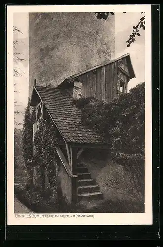 AK Dinkelsbühl, Treppe am Faulturm