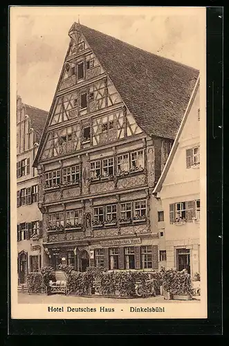 AK Dinkelsbühl, Hotel Deutsches Haus, Strassenansicht