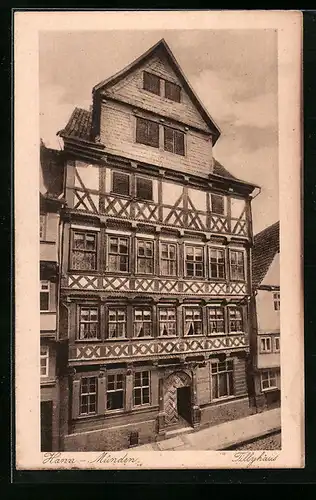 AK Hann.-Münden, Tillyhaus aus der Vogelschau