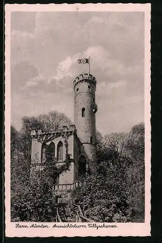 AK Hann.-Münden, Aussichtsturm Tillyschanze mit 