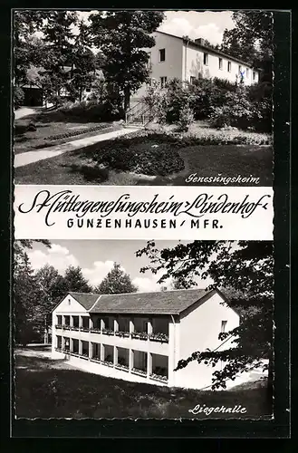 AK Gunzenhausen /Mfr., Müttergenesungsheim Lindenhof mit Liegehalle