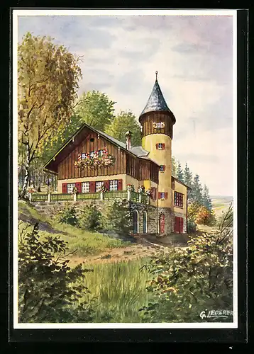 Künstler-AK Sparneck i. Fichtelgeb., Gasthaus Heimatliebe