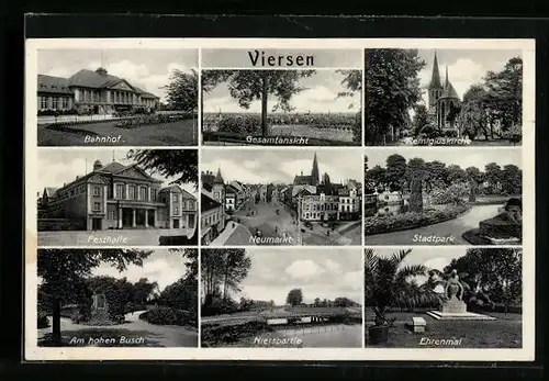 AK Viersen, Bhnhof, Festhalle, Gesamtansicht