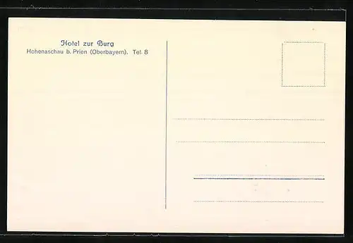 AK Hohenaschau bei Prien, Burghotel mit Garten