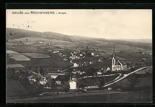 AK Rechenberg /Erzgeb., Gesamtansicht mit Umgebung aus der Vogelschau